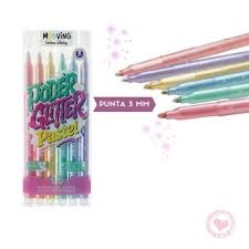 MARCADORES MOOVING ESC GLITTER PASTEL 6U